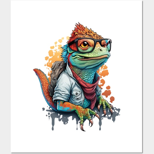 Nerdy Bearded Dragon Wall Art by GCS Designs